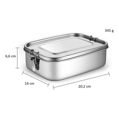 Vianda De Acero Inoxidable Set X3 Unid Recipiente Hermético Plateado