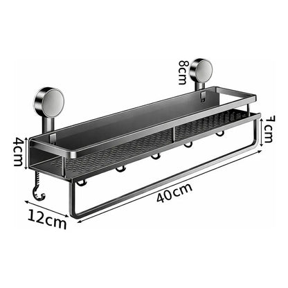 Organizador De Ducha Para Baño Con Ventosa Resistente Gris Oscuro