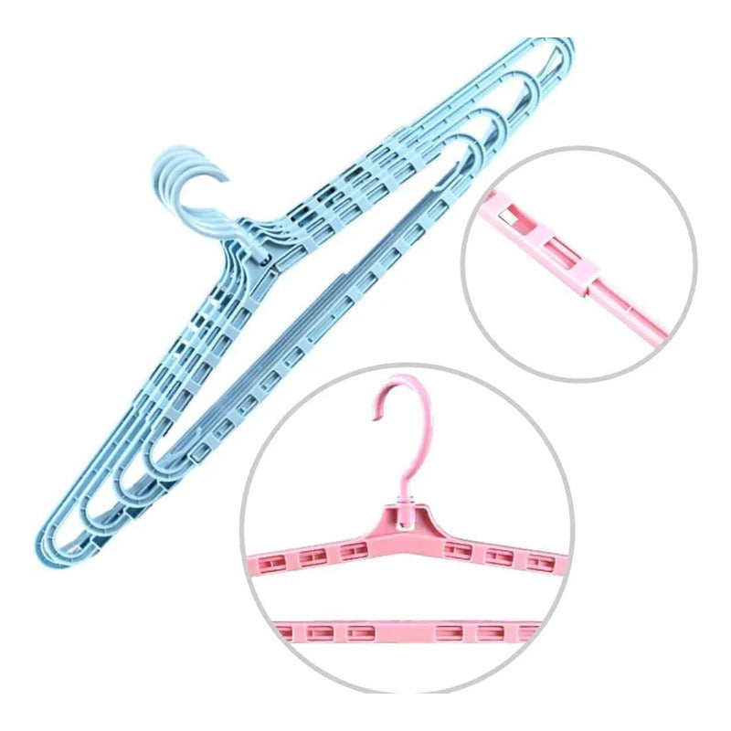 Perchas X6 Plásticas Colgar Ropa Extensible 41cm A 69cm