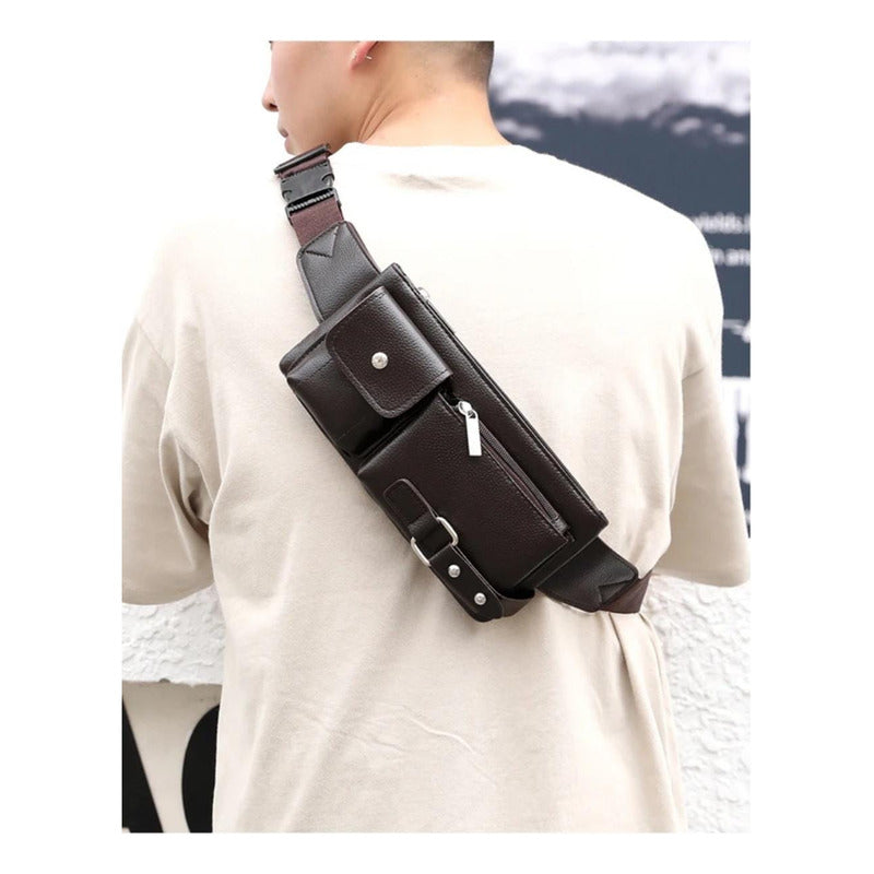 Riñonera Morral Casual Eco Cuero Cuerina Unisex Hebillas 1