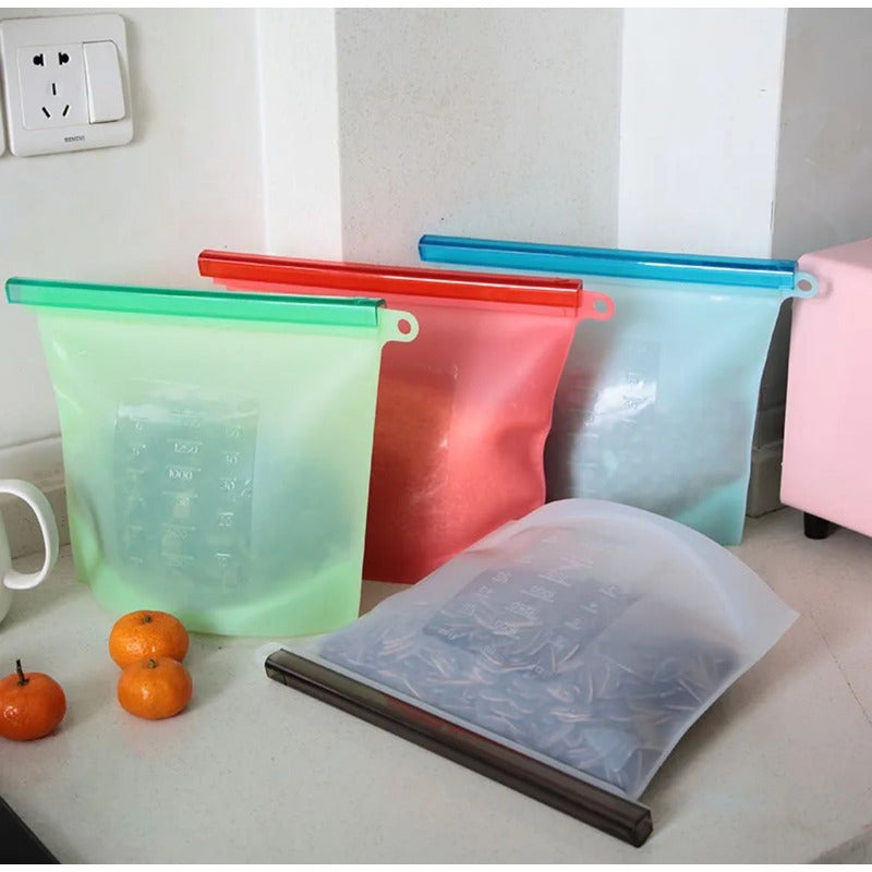 Bolsas De Silicona X2 Conserva Alimentos Reutilizable 1500ml