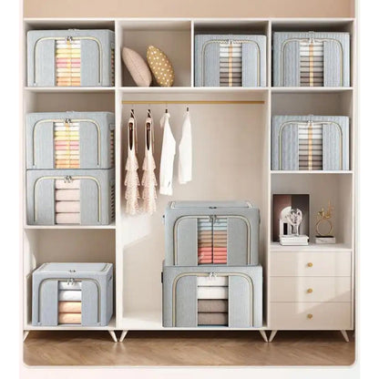 Caja Organizadora De Ropa Multiuso Para Ropero 60x42x40cm Gris