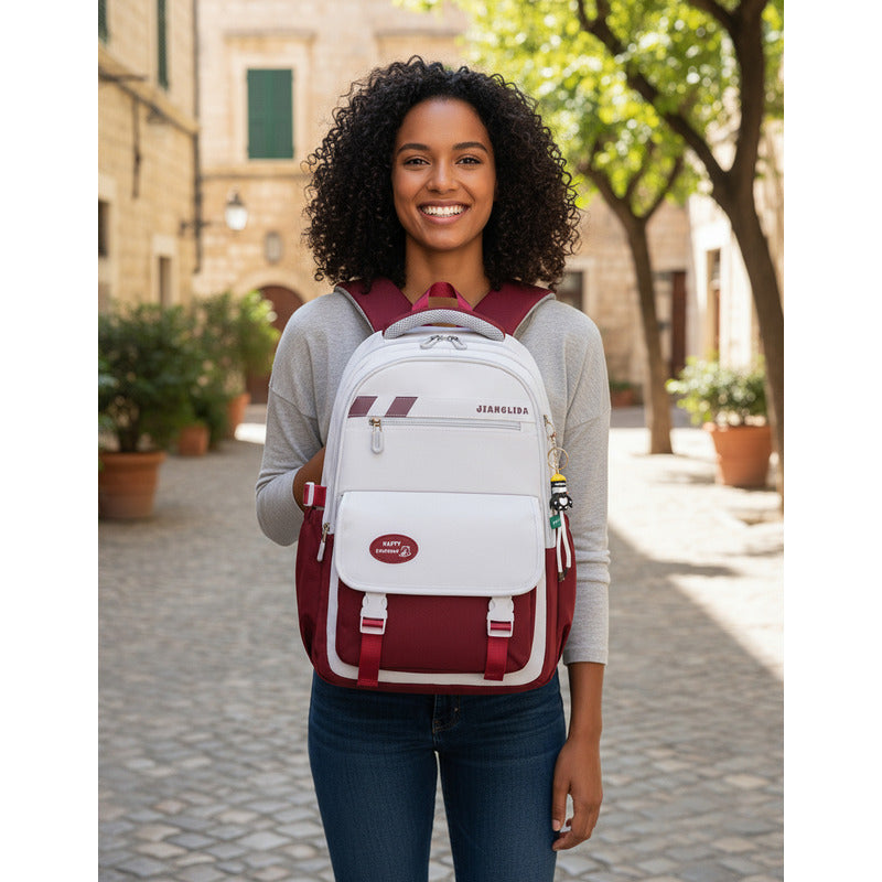 Mochila Escolar Liceal Unisex Impermeable Viaje Jianglida