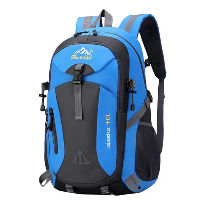Mochila Deportiva Impermeable Reforzada Camping Trekking 40l Celeste Liso