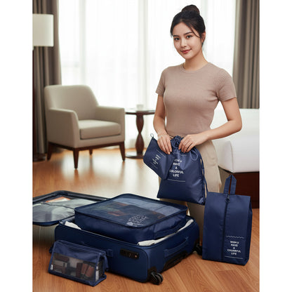 Set Organizador De Viaje 8 Piezas Para Valija Bolsos Ropa