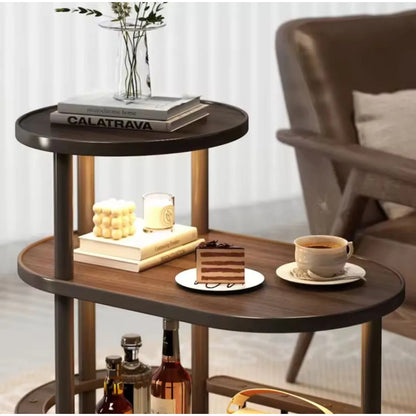 Mesa Auxiliar De Madera Con Ruedas Carrito De Bar Moderno