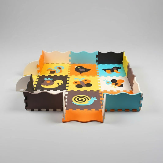 Alfombra Para Bebes Piso De Goma Eva Infantil Niño 114x114cm Animales