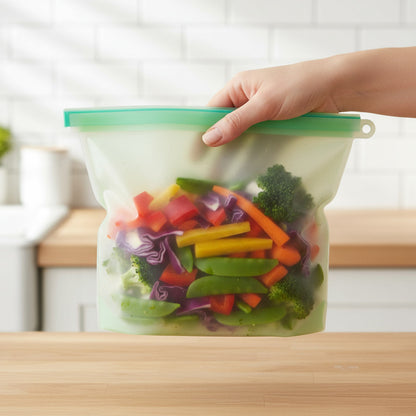 Bolsas De Silicona X2 Conserva Alimentos Reutilizable 1500ml