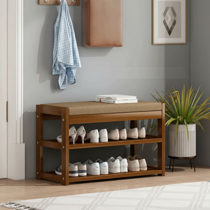 Zapatera Con Repisa 2 Estantes Para Dormitorio Living 80cm Marrón