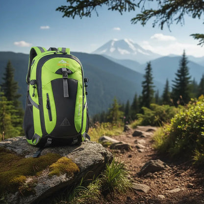 Mochila Deportiva Impermeable Reforzada Camping Trekking 40l Verde Liso