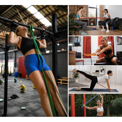 Set Bandas Elásticas De Resistencia Para Entrenamiento Multicolor
