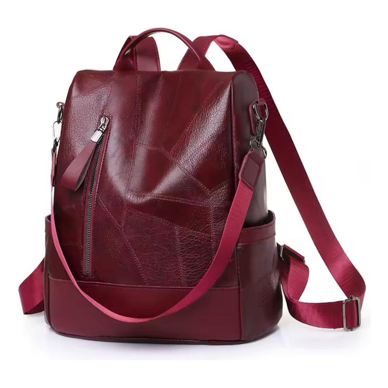 Mochila Mujer Eco Cuero Antirrobo Grande Moda Casual Urbana
