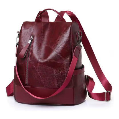 Mochila Mujer Eco Cuero Antirrobo Grande Moda Casual Urbana