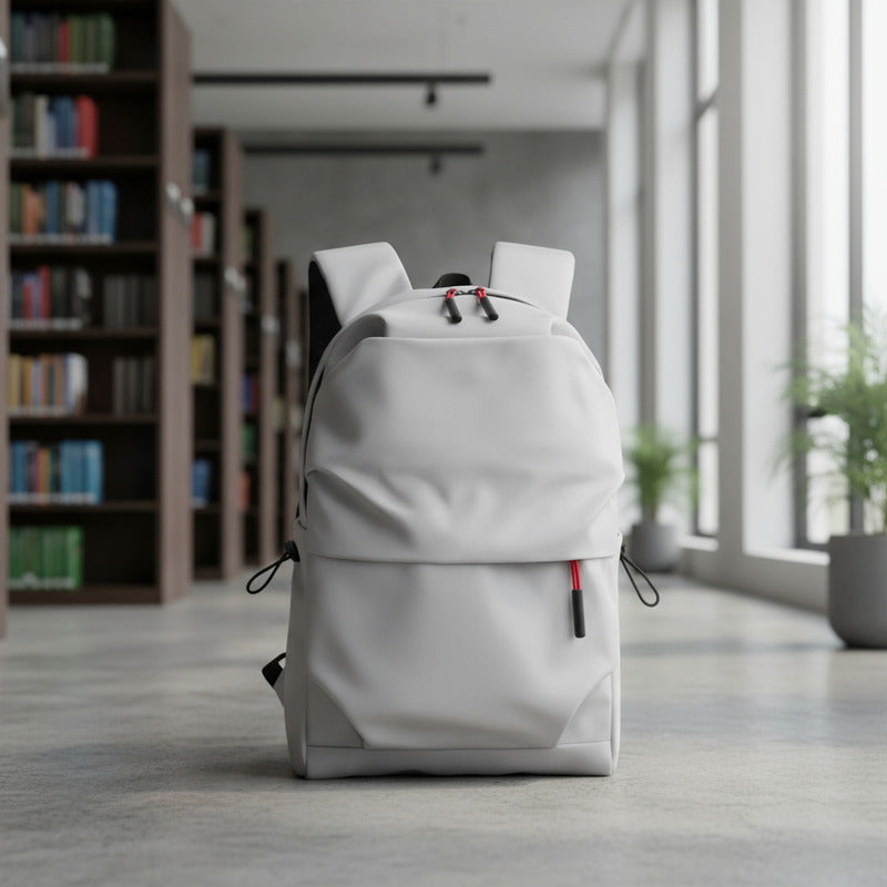 Mochila Escolar Facultad Liceal Impermeable Viaje Lisa Urban Gris Liso