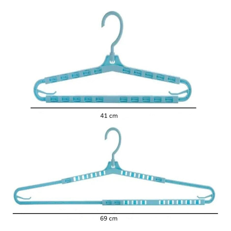 Perchas X6 Plásticas Colgar Ropa Extensible 41cm A 69cm