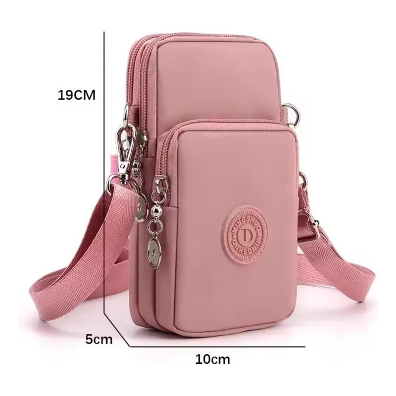 Morral Bandolera Unisex Pequeña Para Celular Varios Colores Rosa