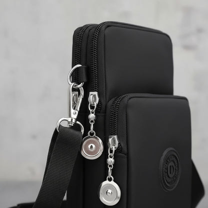 Morral Bandolera Unisex Pequeña Para Celular Varios Colores Negro