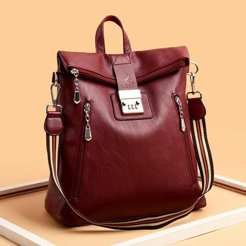 Mochila Cartera Bolso Antirrobo Eco Cuero Moda Dama Numérica