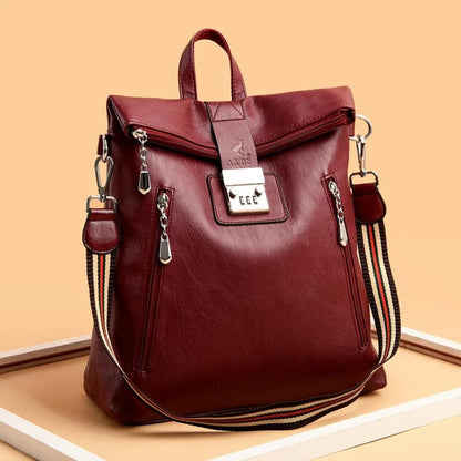 Mochila Cartera Bolso Antirrobo Eco Cuero Moda Dama Numérica