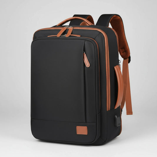 Mochila Antirrobo Usb Expansible Impermeable Trabajo Escolar Negro