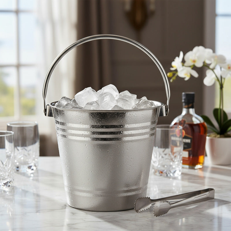 Balde Hielera Cubitera Champagnera Acero Inoxidable 7 L 21cm Acero Inoxidable Lisa