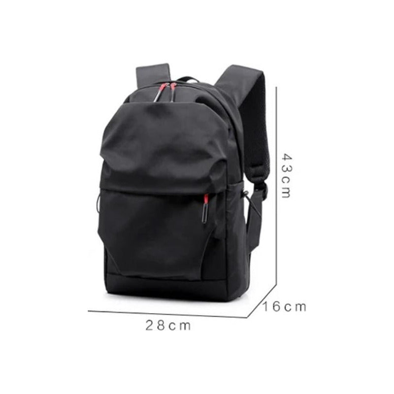 Mochila Escolar Facultad Liceal Impermeable Viaje Lisa Urban Negro Liso