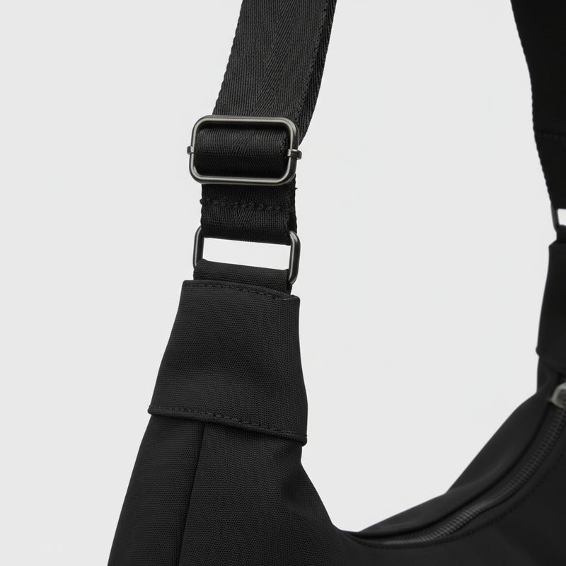 Bolso Dama Cartera Mujer Cruzada Grande Casual Urbana Moda Negro Lisa