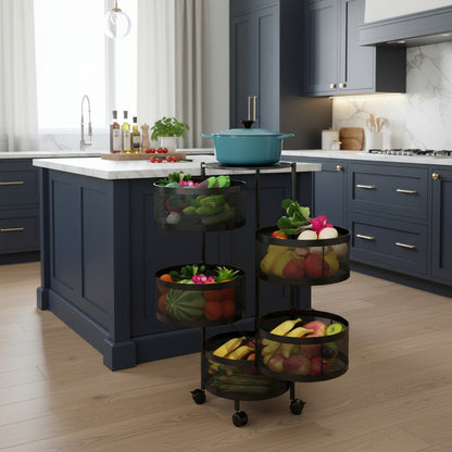 Carro Organizador 5 Estantes Con Ruedas Canastos Cocina Baño
