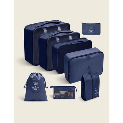 Set Organizador De Viaje 8 Piezas Para Valija Bolsos Ropa