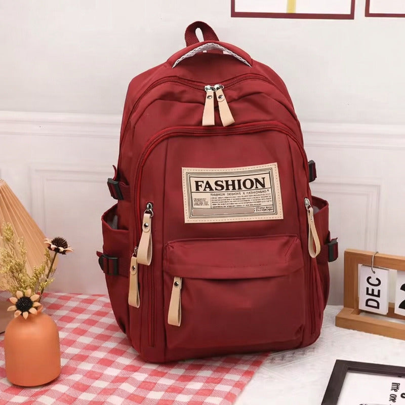 Mochila Escolar Impermeable Urbana Unisex Viaje Resistente Bordó
