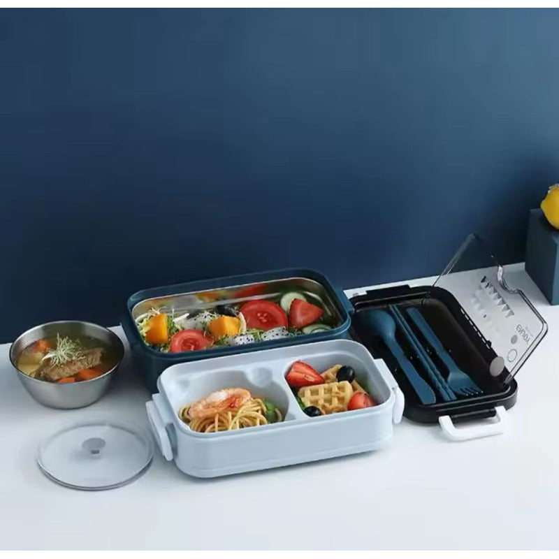 Vianda De Acero Inoxidable 2 Capas Hermética Alimentos