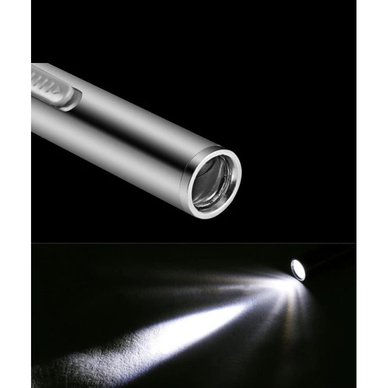 Mini Linterna Led Recargable Usb Táctica Portátil Bolsillo