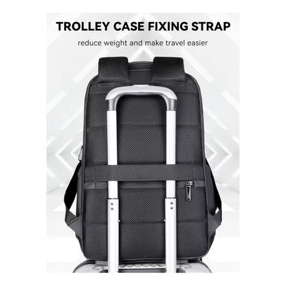 Mochila Impermeable Urbana De Viaje Para Notebook Unisex Negro Liso