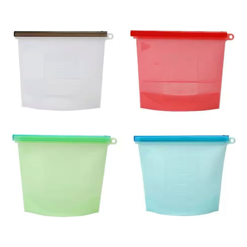 Bolsas De Silicona X4 Conserva Alimentos Reutilizable 500ml