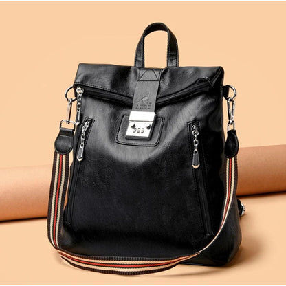 Mochila Cartera Bolso Antirrobo Eco Cuero Moda Dama Numérica