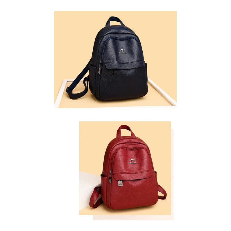 Mochila De Mujer Casual Dama Eco Cuero Cuerina Antirrobo C2