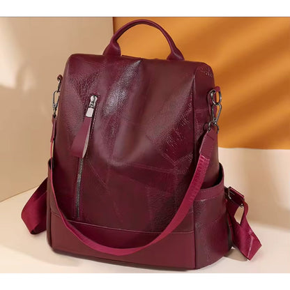 Mochila Mujer Eco Cuero Antirrobo Grande Moda Casual Urbana