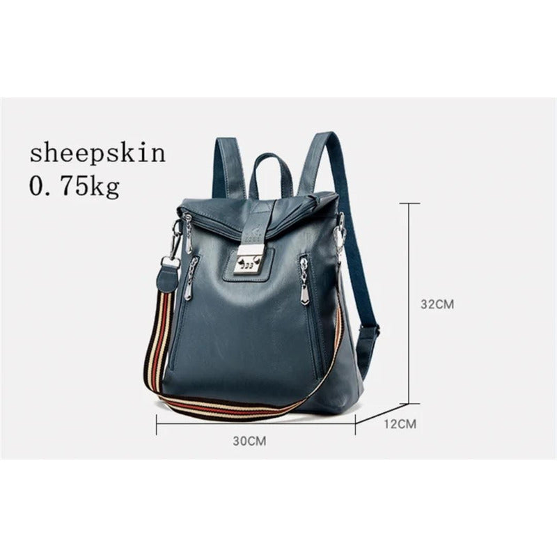 Mochila Cartera Bolso Antirrobo Eco Cuero Moda Dama Numérica