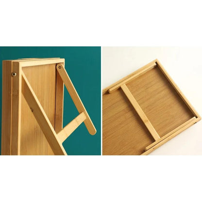 Bandeja Mesa Desayunador De Bambú Patas Plegables 50x30cm Madera