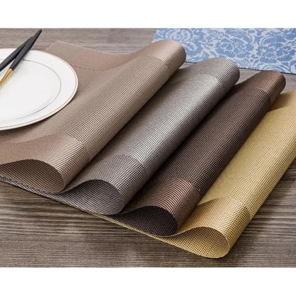 Mantel X4 Und Individual Mesa 45x30cm Antideslizante Marrón Oscuro Lisa