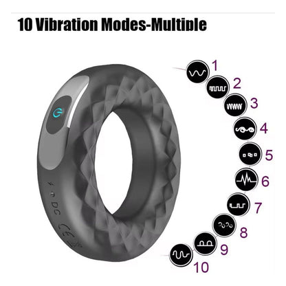 Anillo Masculino Con Vibración Juguete Sexual Usb Negro