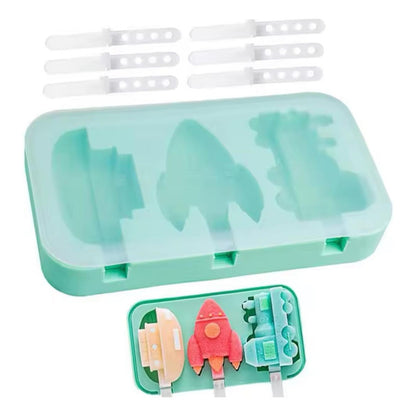 Molde De Silicona Para Paletas De Helado 3 Espacios Variado