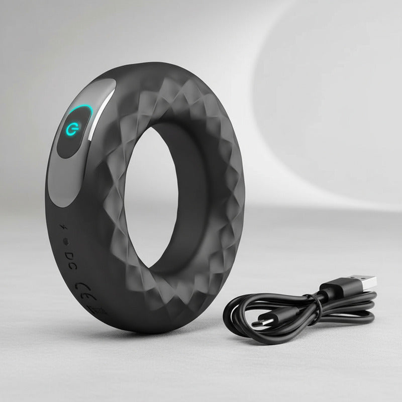 Anillo Masculino Con Vibración Juguete Sexual Usb Negro