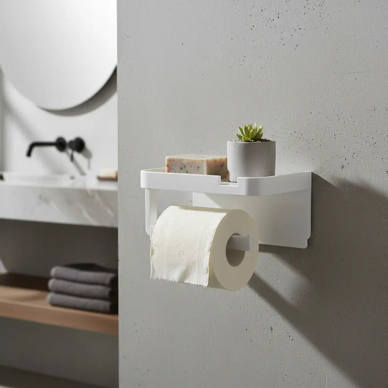 Porta Papel Higiénico Soporte Portarrollos Con Base Celular Blanco