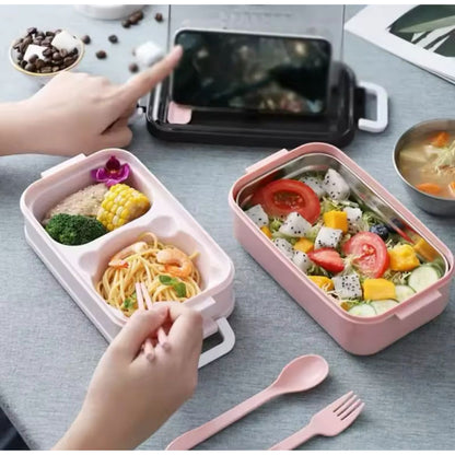Vianda De Acero Inoxidable 2 Capas Hermética Alimentos
