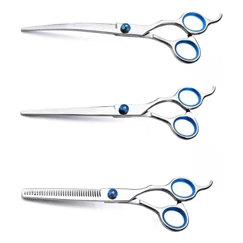 Tijeras De Peluqueria Profesional Set X3 Con Estuche