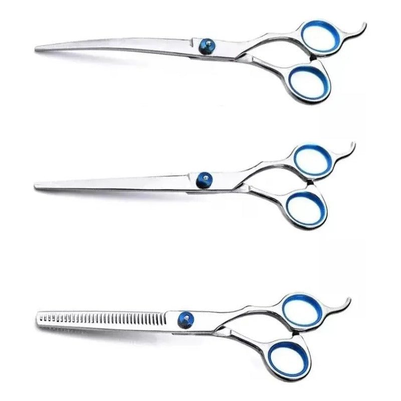 Tijeras De Peluqueria Profesional Set X3 Con Estuche  Tornasolado