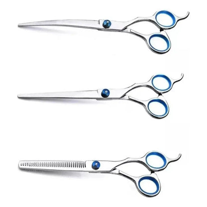 Tijeras De Peluqueria Profesional Set X3 Con Estuche  Tornasolado