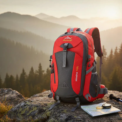Mochila Deportiva Impermeable Reforzada Camping Trekking 40l Rojo Liso