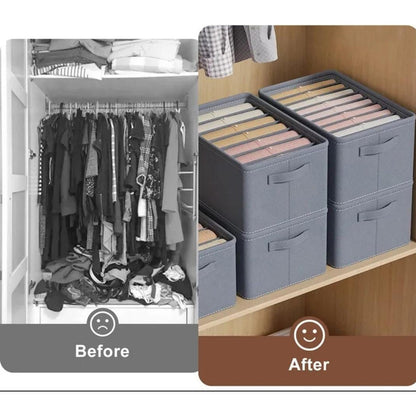 Caja Organizadora Para Ropa 8 Espacios Organizador Ropero Gris